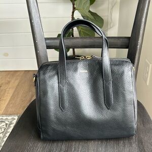 Fossil Sydney Crossbody Satchel (Black)